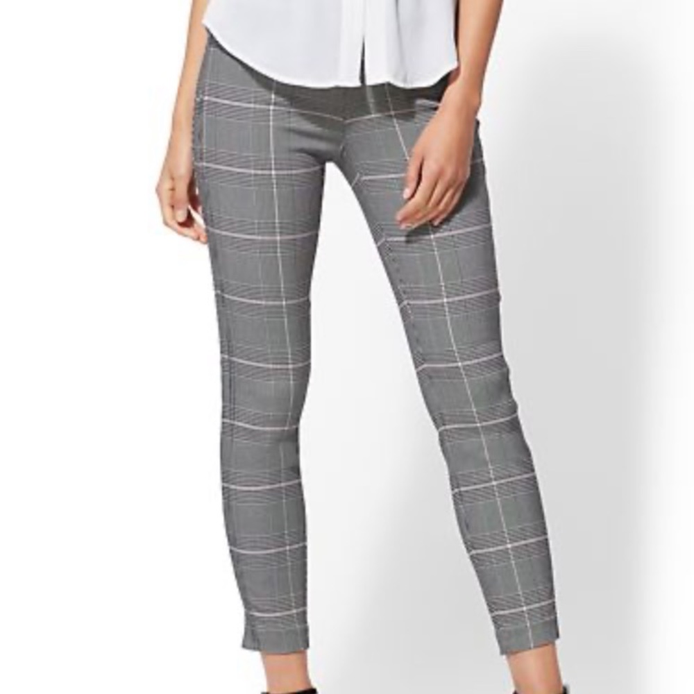 Whitney High-Waisted Pull-On Ankle Pant - Plaid